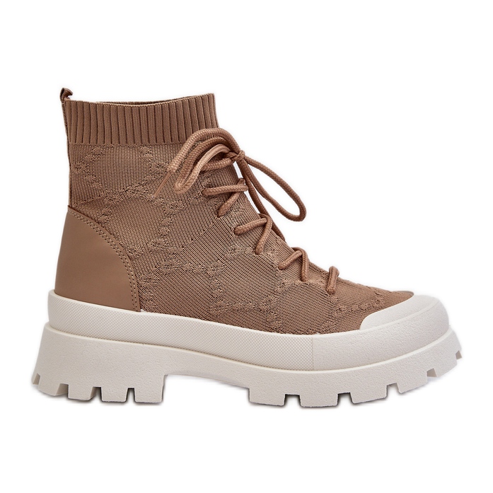 Damen-Sock-Slip-On-Stiefel Braun Solime