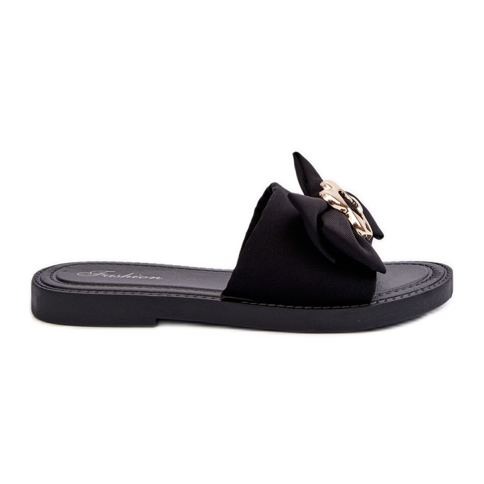 Damen-Flip-Flops mit Schleife in Schwarz aus Arsicada