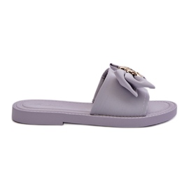Lavendelfarbene Damen-Flip-Flops mit Schleife Arsicada violett