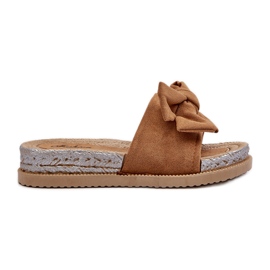Camel Aflia Plateau-Flip-Flops für Damen mit Schleife braun