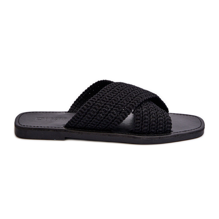 Flache Damenhausschuhe Big Star NN274077 Schwarz