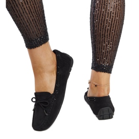 Schwarze Hayam-Mokassins mit Schleife