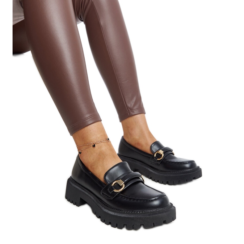 Schwarze Slipper mit Lasima-Schnalle