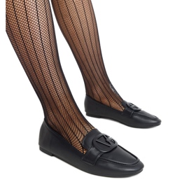 Schwarze Mokassins mit Schnalle von Delgi