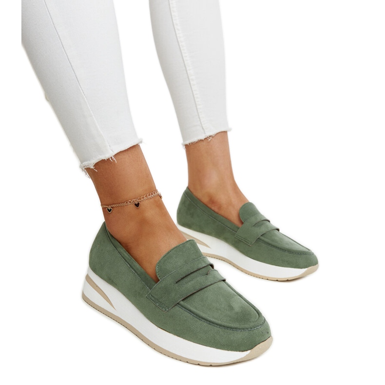 Grüne Venla-Sportschuhe aus Wildleder