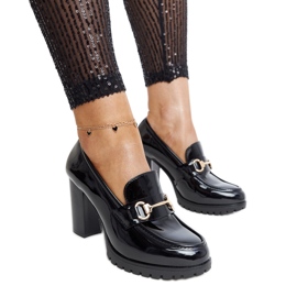 Schwarze Giacoma-Pumps mit Lackabsatz