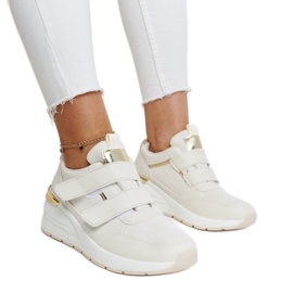 Beige Keilsneaker mit Klettverschluss von Orly