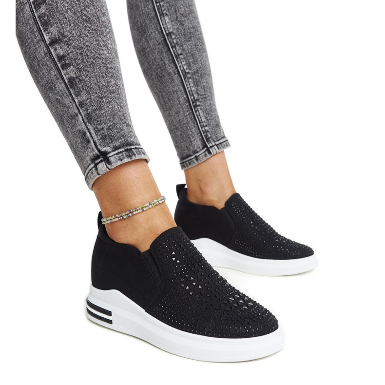 Schwarze Fossacesia-Sneaker mit Keilabsatz