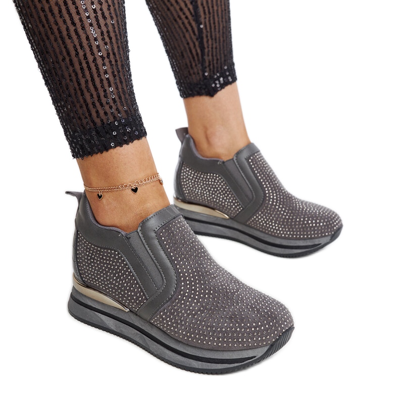 Dunkelgraue Cadelaria-Keilsneaker