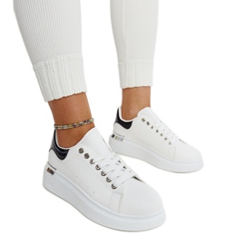 Weiße Sportschuhe mit schwarzem Meriana-Einsatz