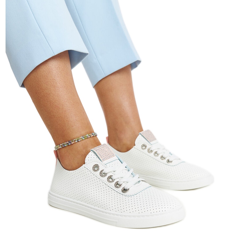 Weiße Öko-Leder-Sneaker von Anbarin