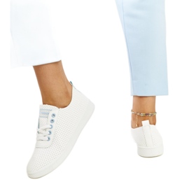 Weiße Yusra-Sneaker aus Öko-Leder