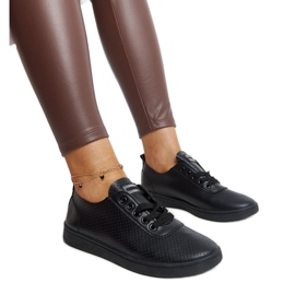 Schwarze Yusra-Sneaker aus Öko-Leder