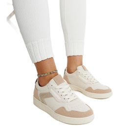Beige Turnschuhe mit Glitzer Juwan