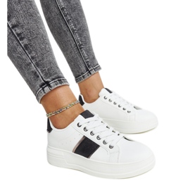 Weiß-schwarze Sneaker mit dicker Finestra-Sohle