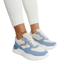 Beige-blaue Sneakers auf der Nereida-Plattform