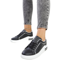 Schwarze, durchbrochene Sneakers mit Zorka-Glitzer