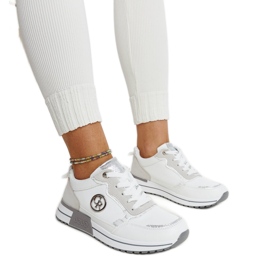 Weiße und graue Plateau-Sneaker von Sinika