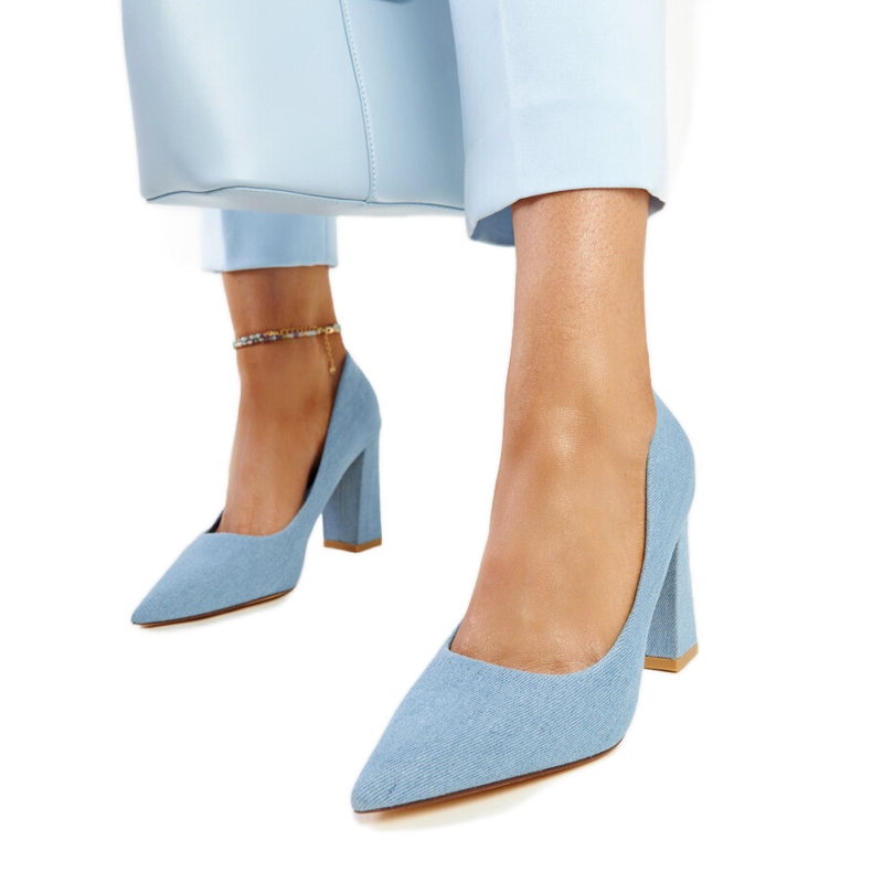 Leea Denim-Pumps mit hohem Absatz blau