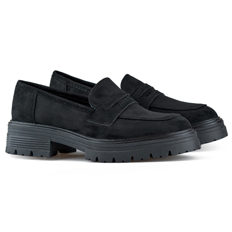 Schwarze Wildleder-Slipper für Damen, schwarze Slipper