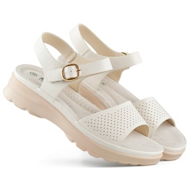 Goodin Bequeme Damensandalen mit atmungsaktiver Innensohle beige