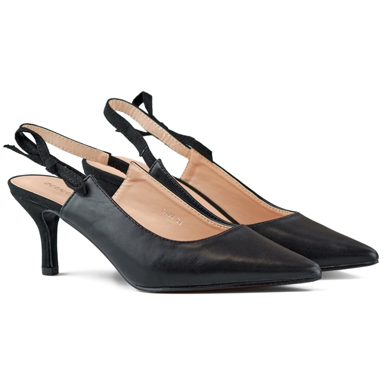 Elegante schwarze High Heels mit offenem Absatz