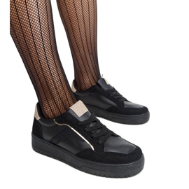 Walda schwarze Plateau-Sneaker