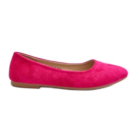 Damen-Ballerinas aus Wildleder Fuchsia Kommia rosa