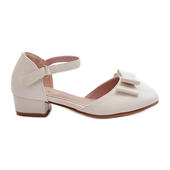 Weiße Andarifa-Ballerinas für Mädchen mit Schleife