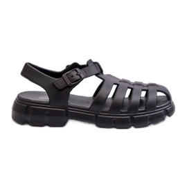 Römische Sandalen aus Schaumstoff für Damen in Schwarz von Gasaria