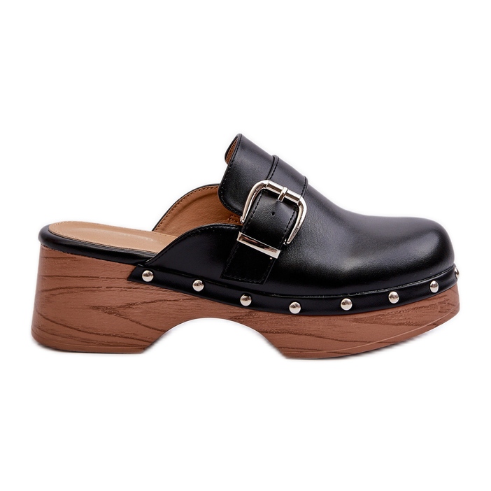 Schwarze Seprilla-Clogs für Damen mit Schnalle