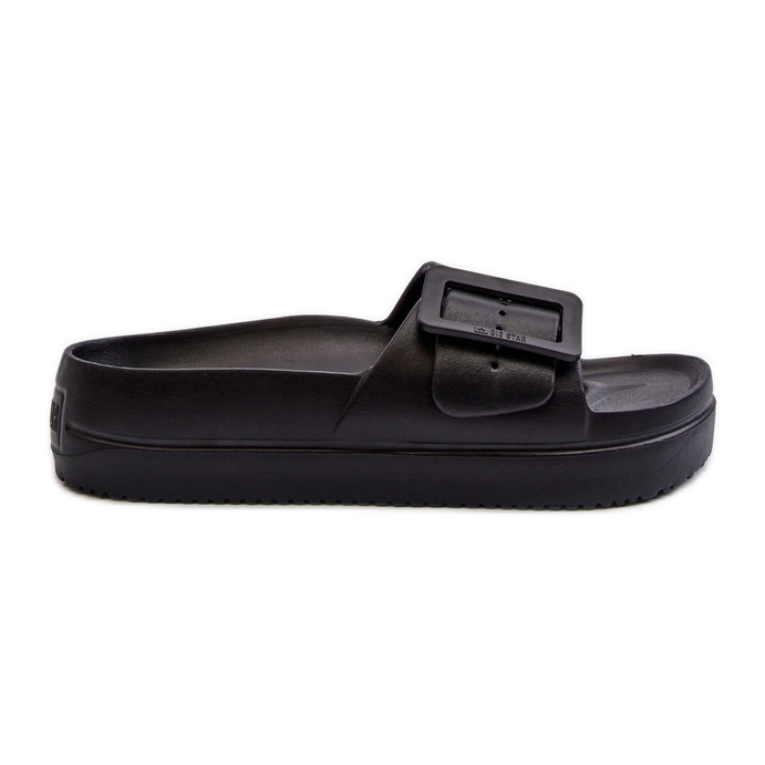Damen-Flip-Flops aus Schaumstoff auf der Plattform mit Schnalle Big Star NN274A662 Schwarz