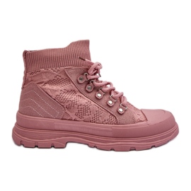 Damen-Sneaker mit elastischem Obermaterial, Pink Kalyne rosa