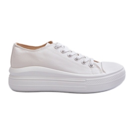 Damen-Sneaker auf massivem Plateau, White Amyete weiß