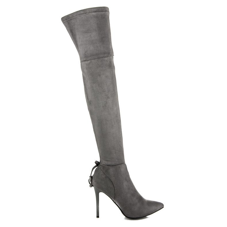 Vices Boho-Stiefel auf hohem Absatz grau