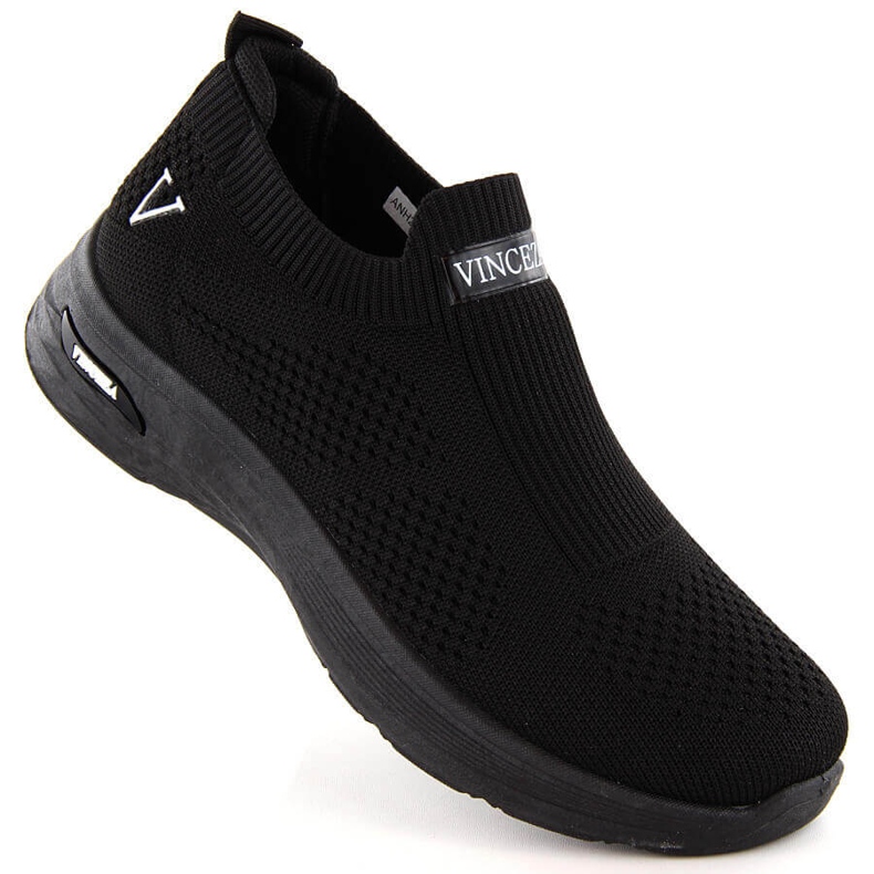 Schwarze Slip-on-Sportschuhe für Damen Vinceza 13592