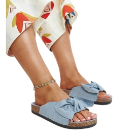 Blaue Flip-Flops mit Korksohle von Aamu