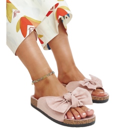 Hellrosa Flip-Flops mit Korksohle von Aamu