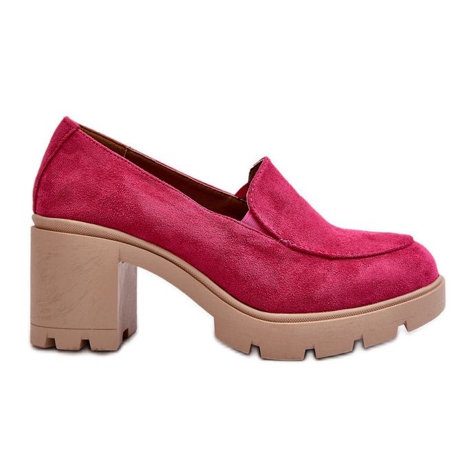 Damenschuhe aus Öko-Wildleder mit hohem Absatz und Plateau, Fuchsia Arablosa rosa