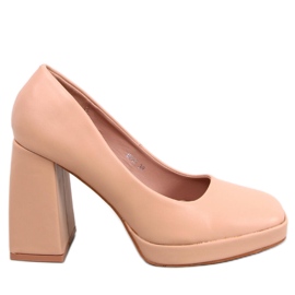 Nessa Nude-Pumps mit breitem Absatz beige