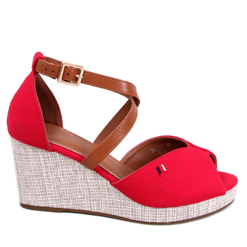 Berna Red Keilsandalen mit offener Spitze rot