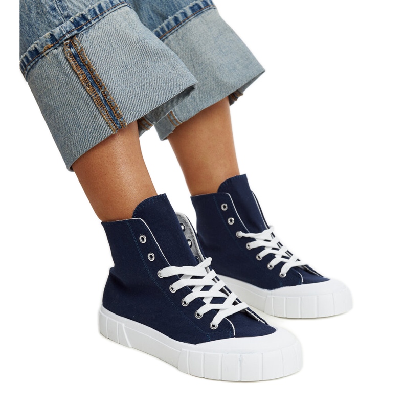 Marineblaue Vinka-High-Top-Sneaker