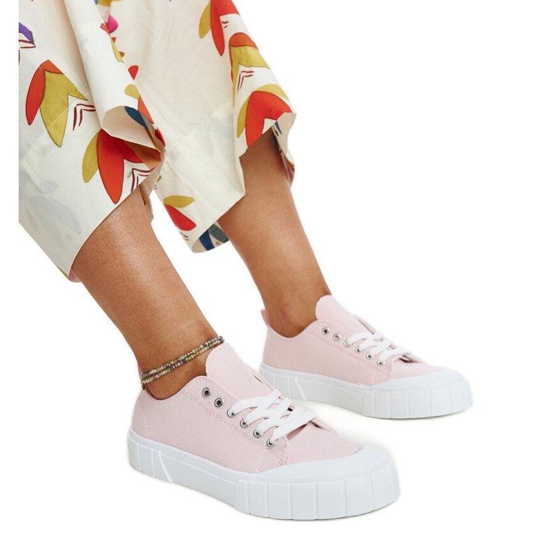 Eduards rosa Stoffsneaker