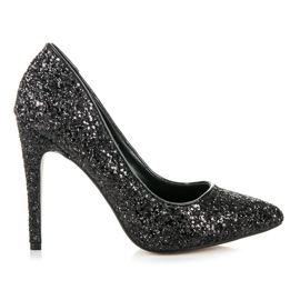 Via Giulia  Glitzernde High Heels schwarz