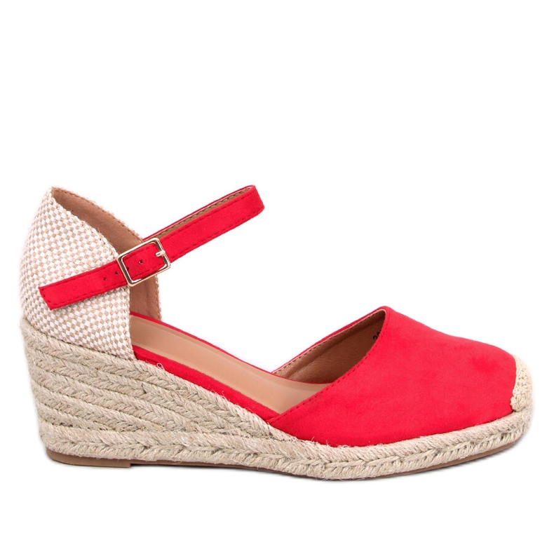 Platten Rote Keil-Espadrilles