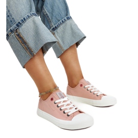 Rosafarbene Cross Jeans-Sneaker für Damen