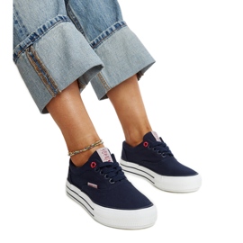 Marineblaue Damen-Sneaker mit dicker Sohle, Cross Jeans