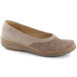 Bequeme Damen-Slipper aus Leder, beige Helios 426.002.02