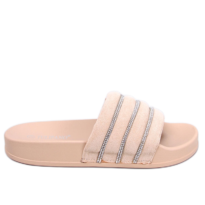 Lynne Beige Strass-Slides