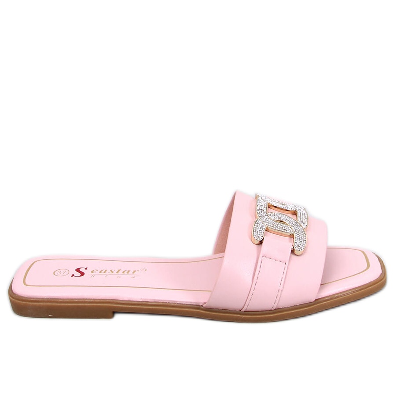 Slides mit Kubikzirkonia in Mille Pink rosa